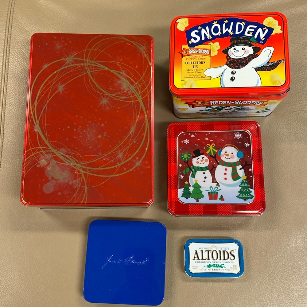 Metal Tins - Some New- Some Old - Set of 5